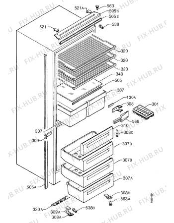 Взрыв-схема холодильника Electrolux ER3228I - Схема узла Housing 001